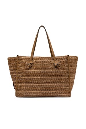 Borsa shopping in rafia effetto paglia marrone GIANNI CHIARINI | BS6850COMMRVMRK1117